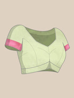 Thumbnail for Green Pure Cotton Woven Zari Design Floral Saree with Unstitched Blouse - Hiral Fashion - Distacart