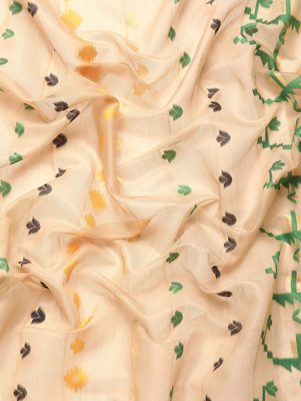 Multicolor Pure Cotton Woven Zari Design Geomatric Saree with Unstitched Blouse - Hiral Fashion - Distacart