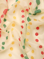 Thumbnail for Beige Pure Cotton Woven Zari Design Floral Saree with Unstitched Blouse - Hiral Fashion - Distacart