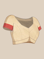 Thumbnail for Beige Pure Cotton Woven Zari Design Floral Saree with Unstitched Blouse - Hiral Fashion - Distacart