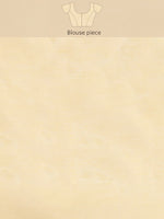 Thumbnail for Beige Pure Cotton Woven Zari Design Floral Saree with Unstitched Blouse - Hiral Fashion - Distacart