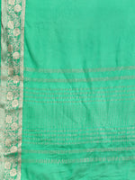 Thumbnail for Green Pure Viscose Chinon Zari Woven Solid Saree with Unstitched Blouse - Hiral Fashion - Distacart
