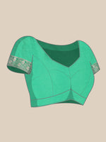 Thumbnail for Green Pure Viscose Chinon Zari Woven Solid Saree with Unstitched Blouse - Hiral Fashion - Distacart