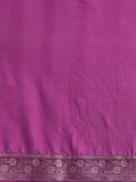 Thumbnail for Purple Pure Viscose Chinon Zari Woven Solid Saree with Unstitched Blouse - Hiral Fashion - Distacart