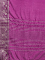 Thumbnail for Purple Pure Viscose Chinon Zari Woven Solid Saree with Unstitched Blouse - Hiral Fashion - Distacart