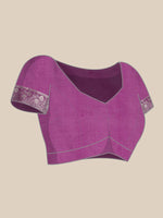 Thumbnail for Purple Pure Viscose Chinon Zari Woven Solid Saree with Unstitched Blouse - Hiral Fashion - Distacart