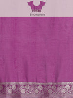 Thumbnail for Purple Pure Viscose Chinon Zari Woven Solid Saree with Unstitched Blouse - Hiral Fashion - Distacart