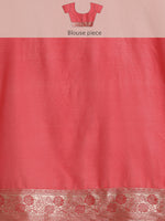 Thumbnail for Red Pure Viscose Chinon Zari Woven Solid Saree with Unstitched Blouse - Hiral Fashion - Distacart