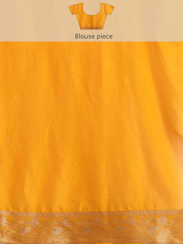 Yellow Pure Viscose Chinon Zari Woven Solid Saree with Unstitched Blouse - Hiral Fashion - Distacart
