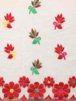 Thumbnail for Off White Pure Cotton Woven Zari Design Floral Saree with Unstitched Blouse - Hiral Fashion - Distacart