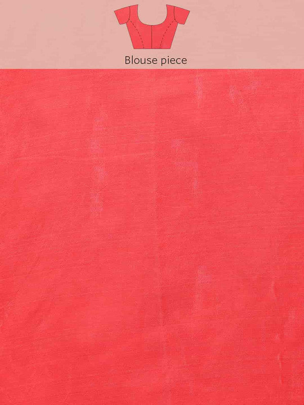 Off White Pure Cotton Woven Zari Design Floral Saree with Unstitched Blouse - Hiral Fashion - Distacart