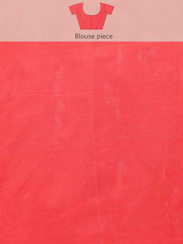 Off White Pure Cotton Woven Zari Design Floral Saree with Unstitched Blouse - Hiral Fashion - Distacart