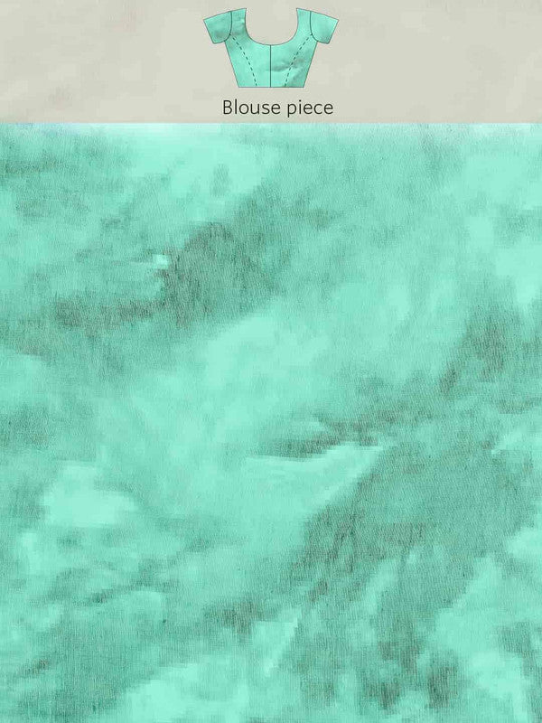 Multicolor Organza Printed Tie and Dye Saree with Unstitched Blouse - Hiral Fashion - Distacart