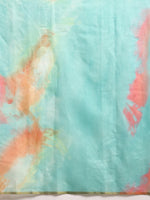Thumbnail for Green Organza Printed Tie and Dye Saree with Unstitched Blouse - Hiral Fashion - Distacart