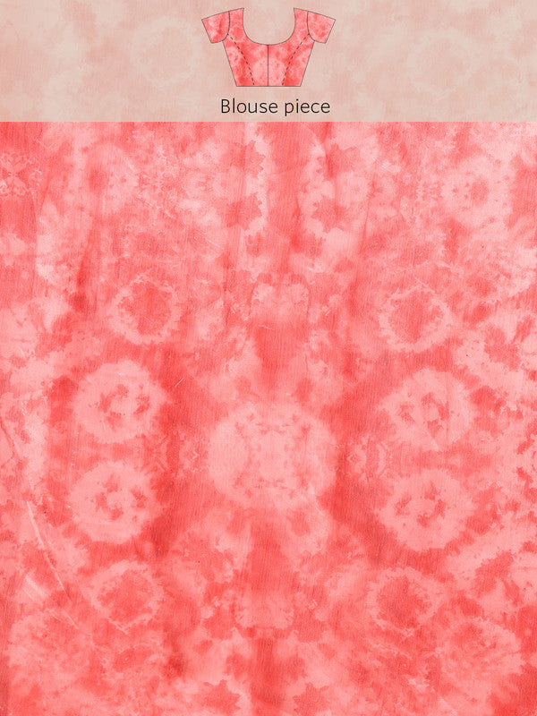 Green Organza Printed Tie and Dye Saree with Unstitched Blouse - Hiral Fashion - Distacart