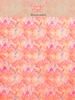 Thumbnail for Yellow Organza Printed Tie and Dye Saree with Unstitched Blouse - Hiral Fashion - Distacart