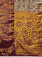 Thumbnail for Gray/Silver Pure Silk Woven Zari Design Floral Saree with Unstitched Blouse - Hiral Fashion - Distacart