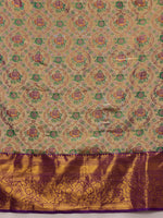 Thumbnail for Gray/Silver Pure Silk Woven Zari Design Floral Saree with Unstitched Blouse - Hiral Fashion - Distacart