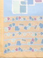 Thumbnail for Blue Silk Blend Printed Abstract Saree with Unstitched Blouse - Hiral Fashion - Distacart