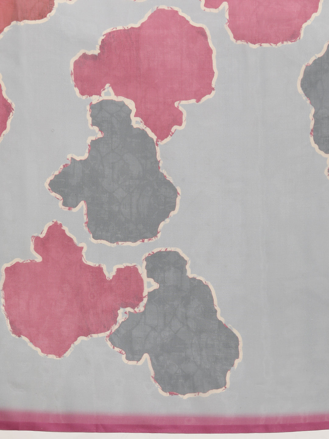 Dark Gray Silk Blend Printed Abstract Saree with Unstitched Blouse - Hiral Fashion - Distacart