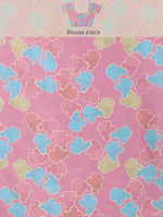 Thumbnail for Dark Gray Silk Blend Printed Abstract Saree with Unstitched Blouse - Hiral Fashion - Distacart