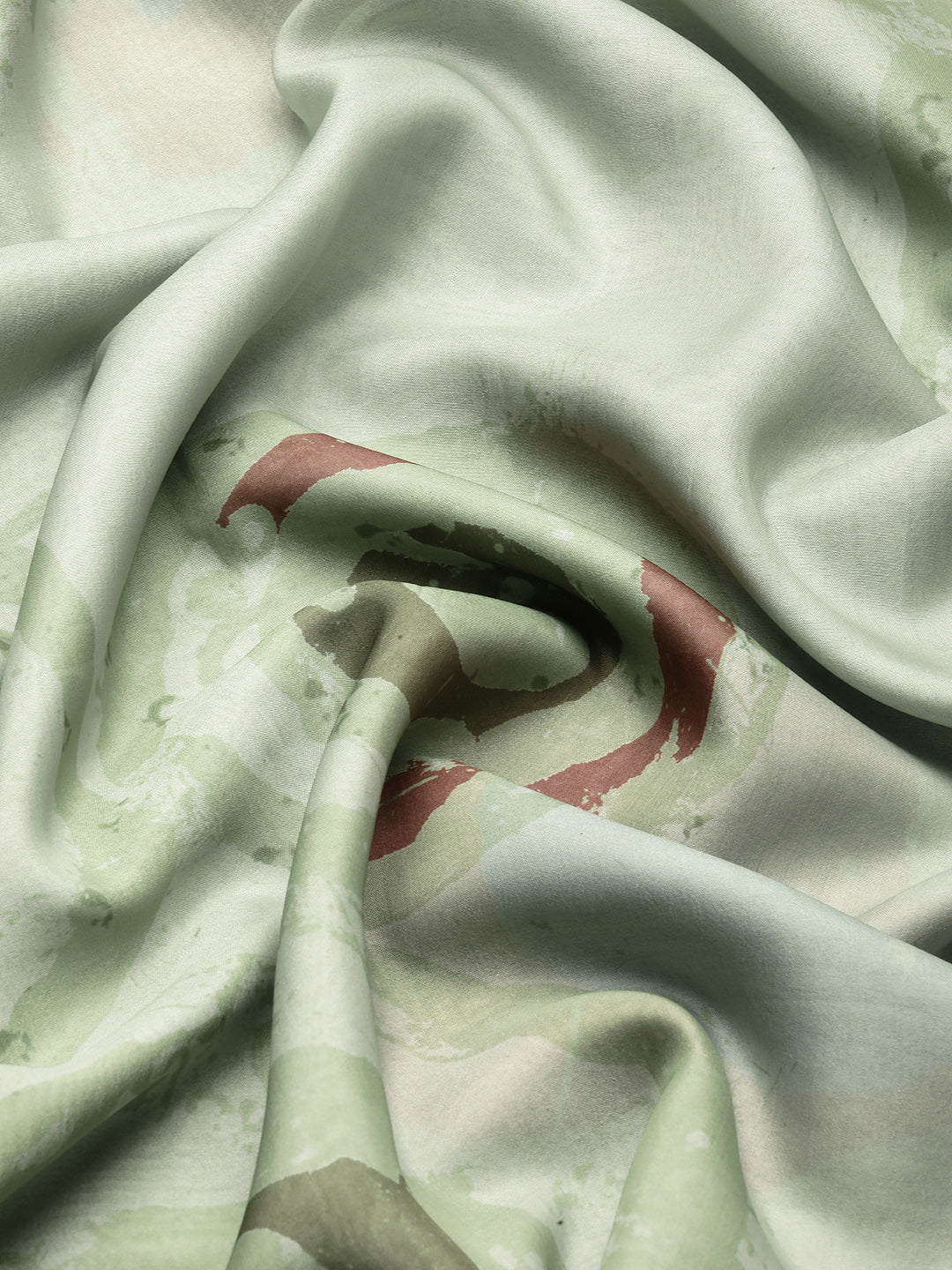 Green Silk Blend Printed Abstract Saree with Unstitched Blouse - Hiral Fashion - Distacart