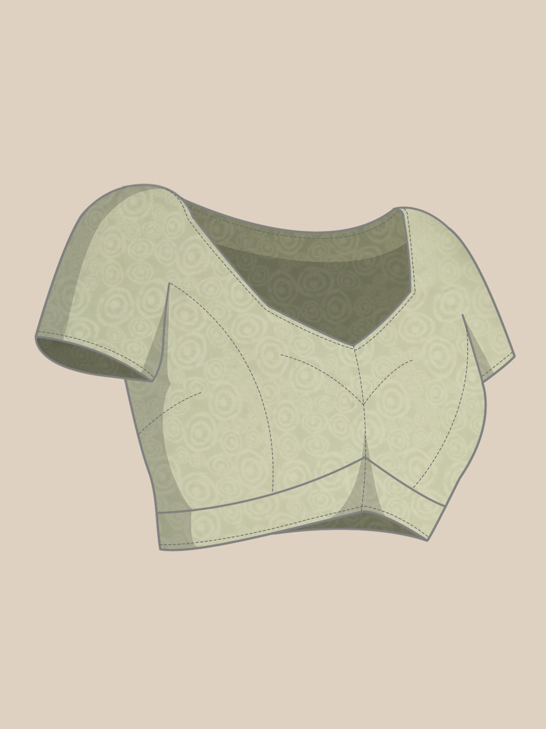 Green Silk Blend Printed Abstract Saree with Unstitched Blouse - Hiral Fashion - Distacart