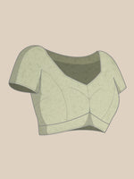 Thumbnail for Green Silk Blend Printed Abstract Saree with Unstitched Blouse - Hiral Fashion - Distacart