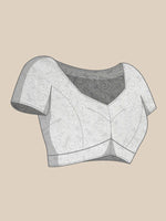 Thumbnail for Gray Silk Blend Printed Abstract Saree with Unstitched Blouse - Hiral Fashion - Distacart