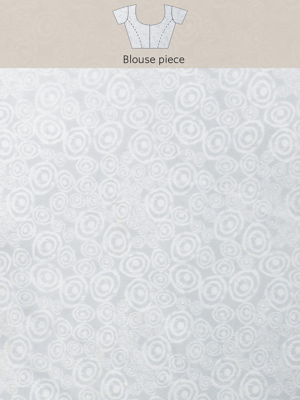 Gray Silk Blend Printed Abstract Saree with Unstitched Blouse - Hiral Fashion - Distacart