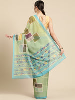 Thumbnail for Olive Silk Blend Printed Abstract Saree with Unstitched Blouse - Hiral Fashion - Distacart