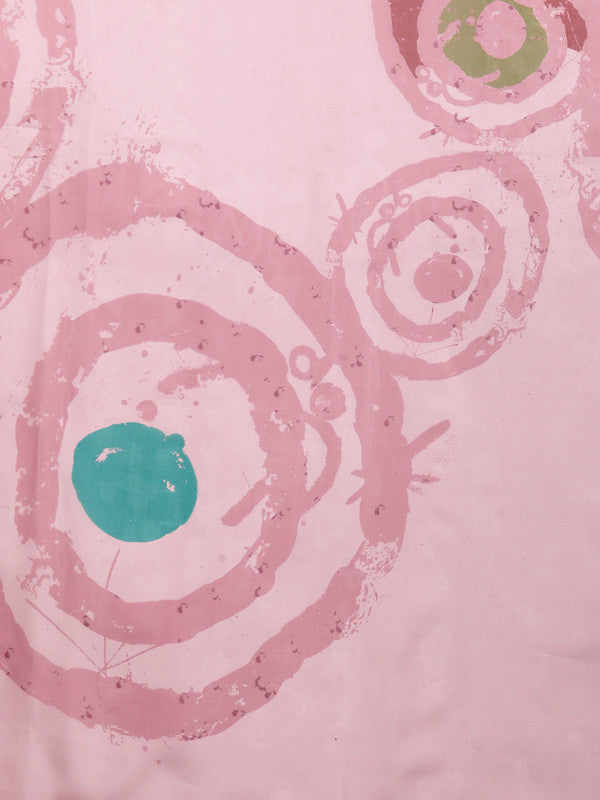 Peach Silk Blend Printed Abstract Saree with Unstitched Blouse - Hiral Fashion - Distacart