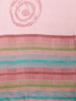 Thumbnail for Peach Silk Blend Printed Abstract Saree with Unstitched Blouse - Hiral Fashion - Distacart