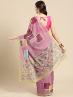 Thumbnail for Pink Silk Blend Printed Abstract Saree with Unstitched Blouse - Hiral Fashion - Distacart