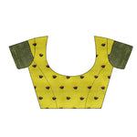 Thumbnail for Mustard Cotton Blend Woven Thread Floral Saree with Unstitched Blouse - Hiral Fashion - Distacart