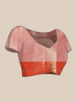 Thumbnail for Orange Tissue Silk Woven Zari Design Floral Saree with Unstitched Blouse - Hiral Fashion - Distacart