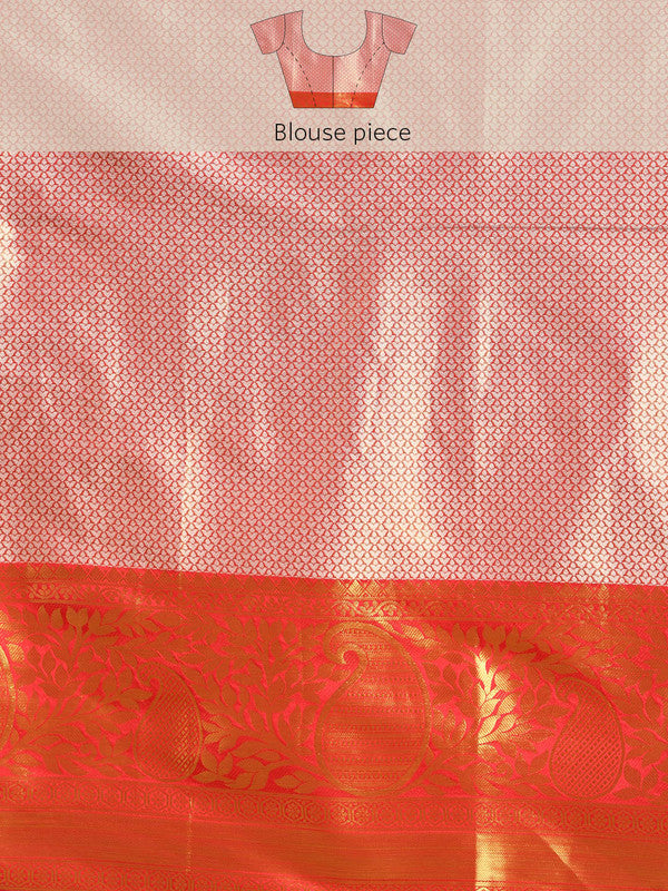 Green Tissue Silk Woven Zari Design Floral Saree with Unstitched Blouse - Hiral Fashion - Distacart