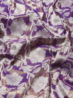 Thumbnail for Purple Tissue Silk Woven Zari Design Floral Saree with Unstitched Blouse - Hiral Fashion - Distacart