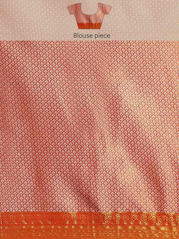 Turquoise Tissue Silk Woven Zari Design Floral Saree with Unstitched Blouse - Hiral Fashion - Distacart