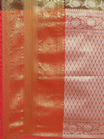 Thumbnail for Black Brocade Woven Zari Design Floral Saree with Unstitched Blouse - Hiral Fashion - Distacart