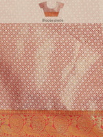 Thumbnail for Pink Brocade Woven Zari Design Floral Saree with Unstitched Blouse - Hiral Fashion - Distacart