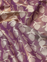 Thumbnail for Purple Brocade Woven Zari Design Floral Saree with Unstitched Blouse - Hiral Fashion - Distacart