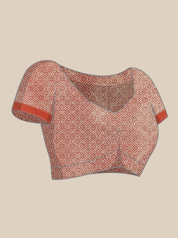 Black Brocade Woven Zari Design Floral Saree with Unstitched Blouse - Hiral Fashion - Distacart