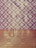 Thumbnail for Purple Brocade Woven Zari Design Floral Saree with Unstitched Blouse - Hiral Fashion - Distacart