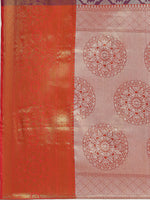 Thumbnail for Purple Brocade Woven Zari Design Floral Saree with Unstitched Blouse - Hiral Fashion - Distacart