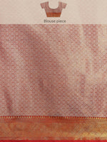 Thumbnail for Turquoise Brocade Woven Zari Design Floral Saree with Unstitched Blouse - Hiral Fashion - Distacart