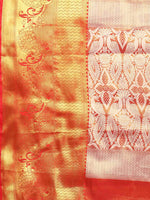 Thumbnail for Green Brocade Woven Zari Design Floral Saree with Unstitched Blouse - Hiral Fashion - Distacart