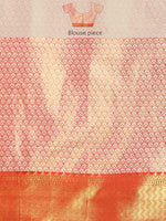 Thumbnail for Green Brocade Woven Zari Design Floral Saree with Unstitched Blouse - Hiral Fashion - Distacart