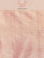 Thumbnail for Pink Brocade Woven Zari Design Floral Saree with Unstitched Blouse - Hiral Fashion - Distacart