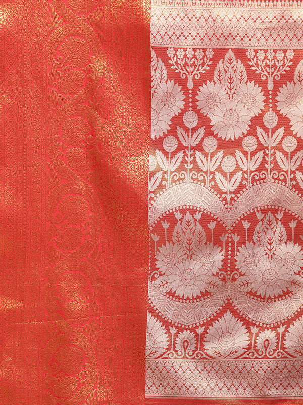 Purple Silk Blend Woven Zari Design Striped Saree with Unstitched Blouse - Hiral Fashion - Distacart